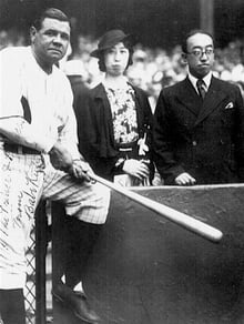 Babe_Ruth,_Princess_Toshiko_Kaya,_and_Prince_Tsunenori_Kaya,_1934