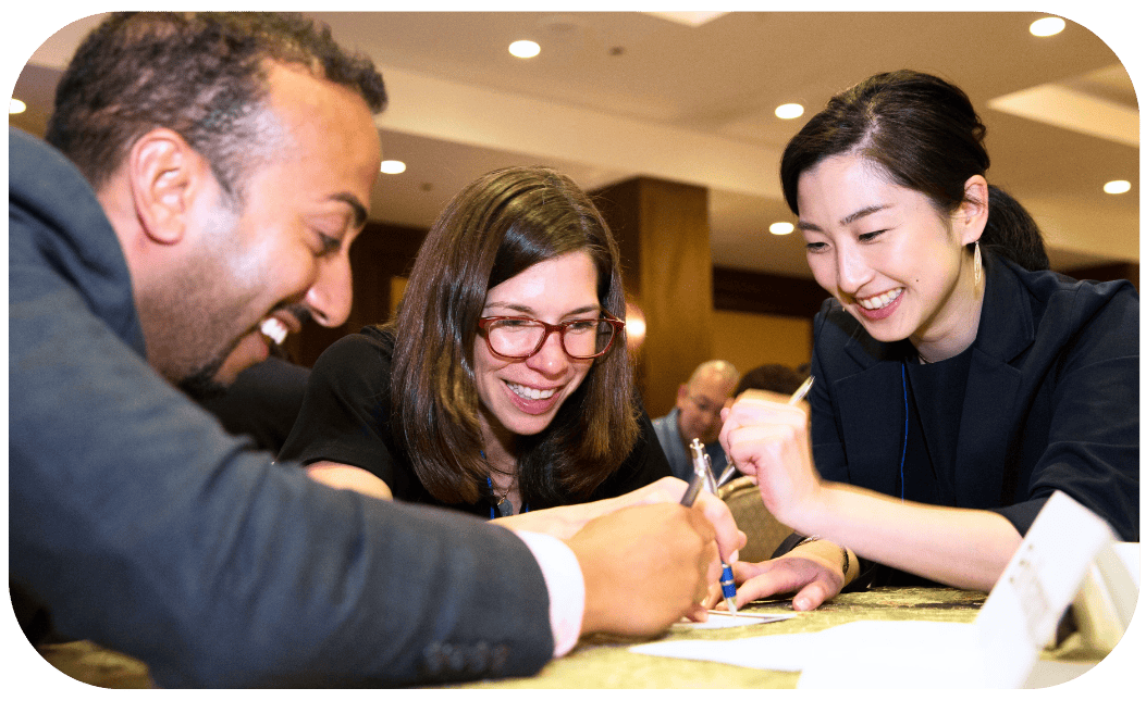 Delegates collaborating